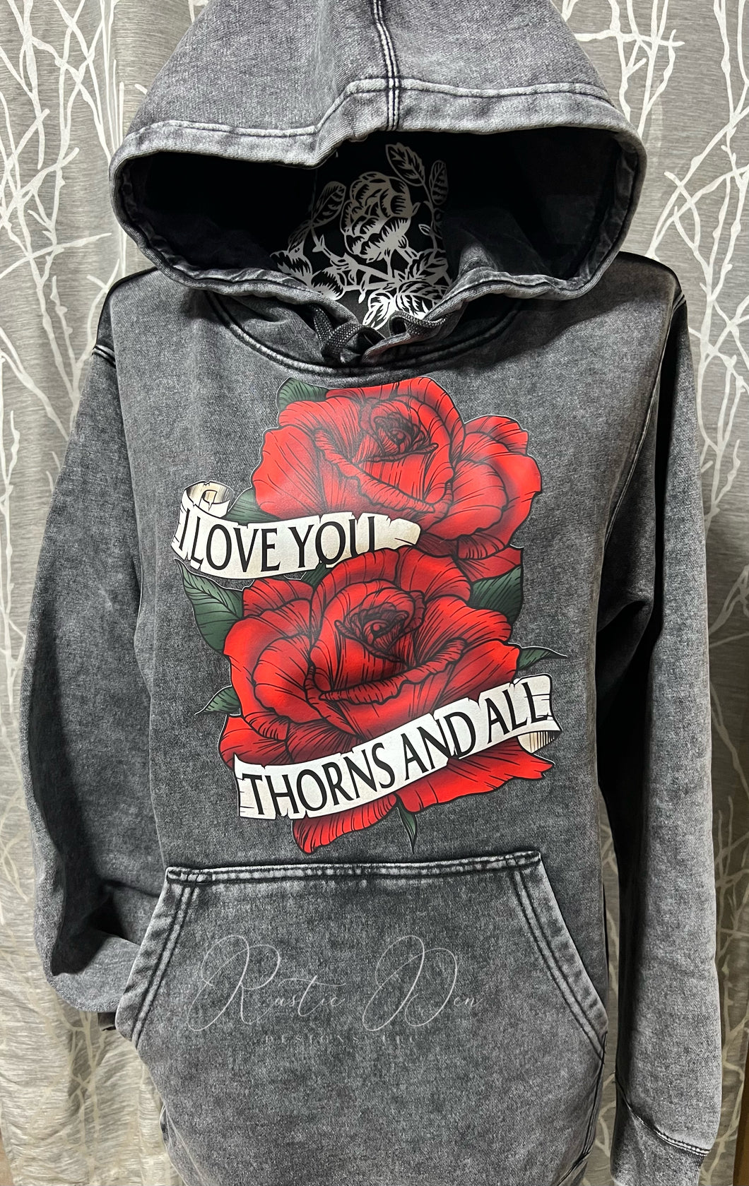 I Love You Vintage Black Hoodie